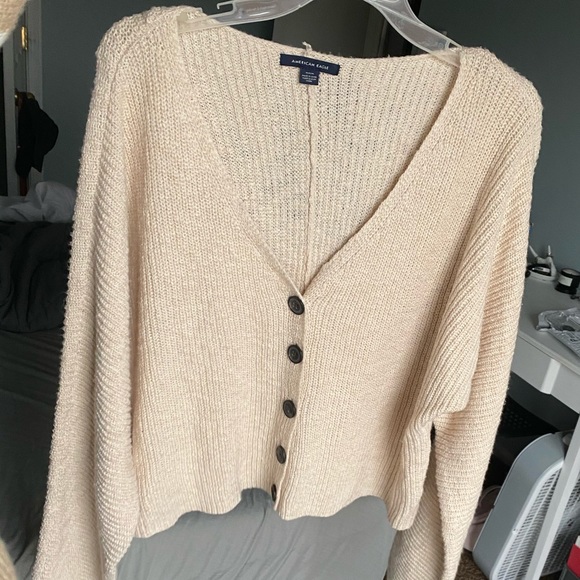 ae cropped button up cardigan